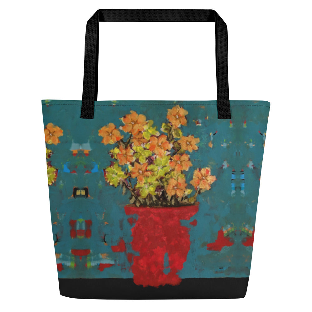 BK20 "DECONSTRUCTED FLOWERS 2" Large Tote Bag