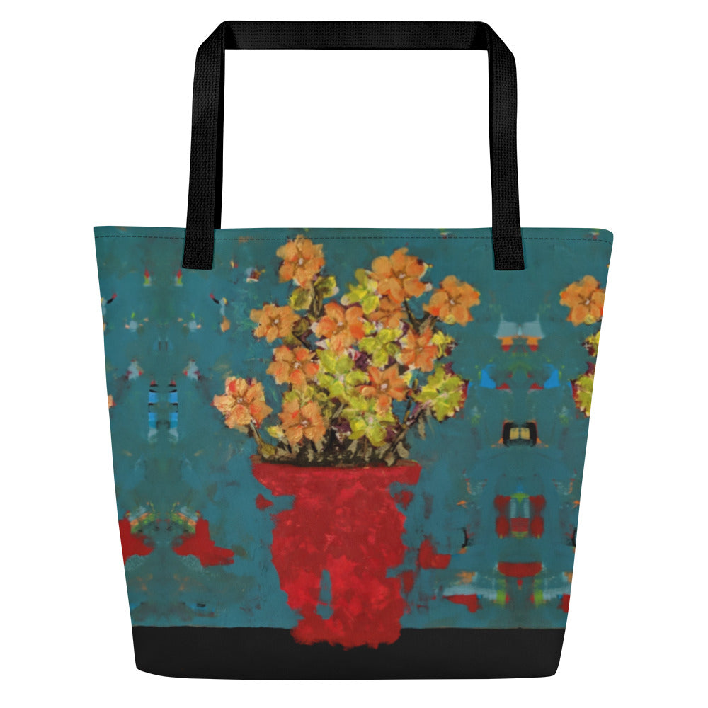 BK20 "DECONSTRUCTED FLOWERS 2" Large Tote Bag